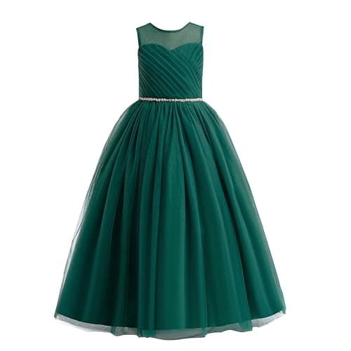 Glamulice Long A-Line Maxi Flower Girl Holiday Dress