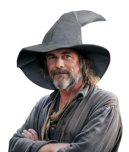JEGERMIG Gray Wizard Hat for Adults Halloween Costumes
