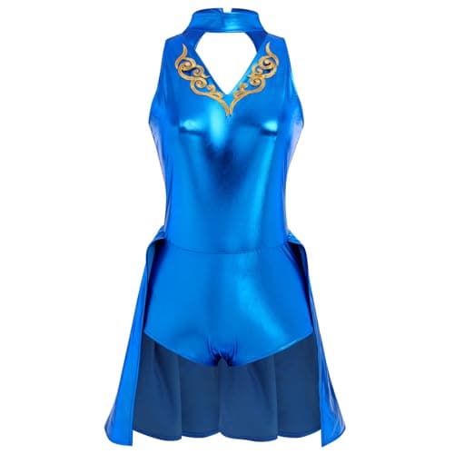 ODASDO Women Trapeze Artist Circus Costume Metallic Jumpsuit