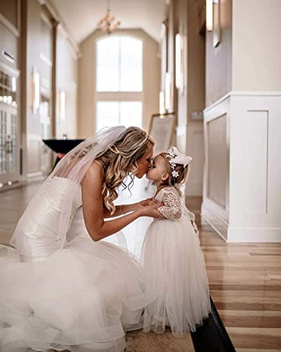 Topmaker Full-Length Straight Tulle Tutu Dress with Lace Back for Girl Party Flower Maid