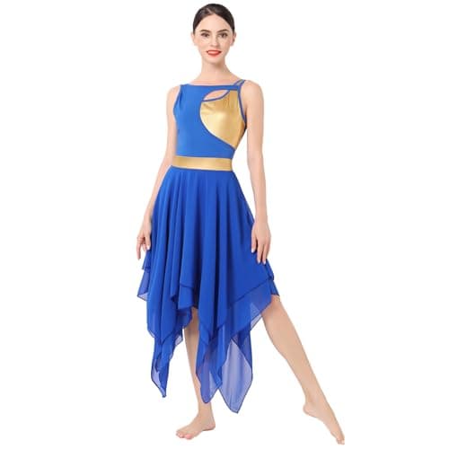 Women's Contemporary Lyrical Dance Costumes - Sleeveless Cut-Out Mesh Tulle Maxi Dress (XS-XL)
