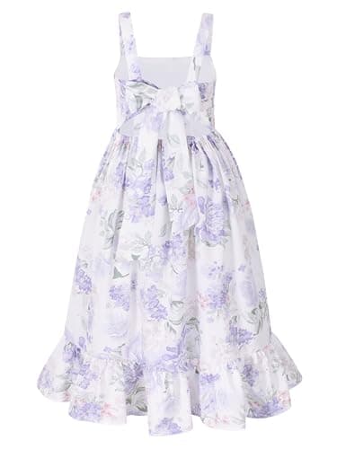 Flofallzique Vintage Floral Maxi Dress for Kids Birthday Parties