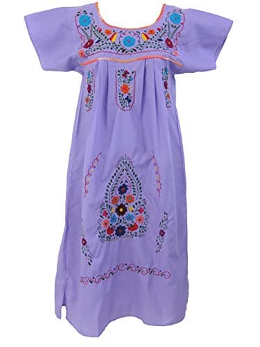 Leos Imports Hand Embroidered Mexican Dress Puebla