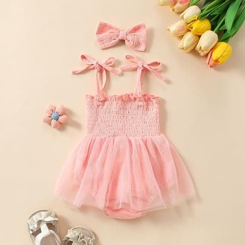 ODASDO Baby Girl Birthday Outfit Photo Shooting Props Set