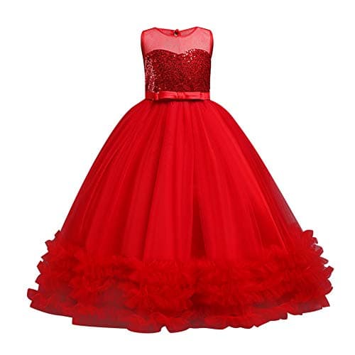 Little Girl Shiny Sequin Tulle Princess Dress