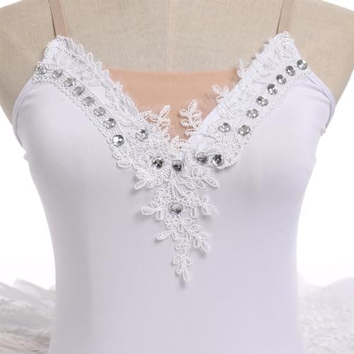 Professional Women's Swan Lake Ballet Dance Platter Tutu Dress Organdy Performancewear