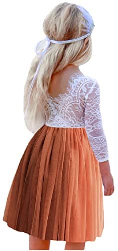 2Bunnies Girl's Rose Lace Back A-Line Tutu Party Dress
