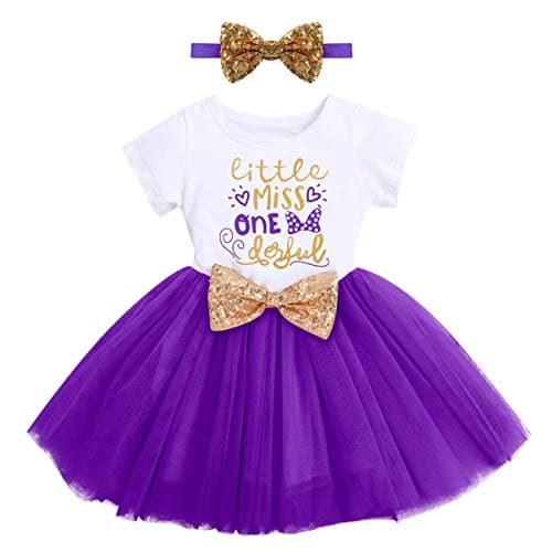 ODASDO Baby Girl 1st/2nd/3rd Birthday Princess Tulle Dress with Headband