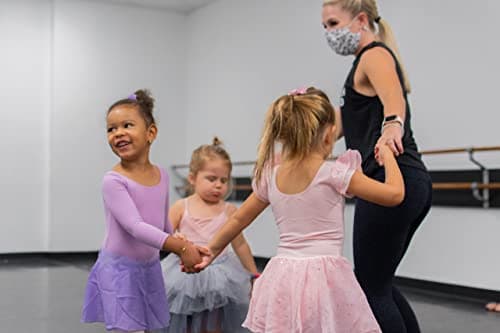 DANSHOW Ballet Girls Glitter Leotards with Tutu Skirt Petal Sleeve