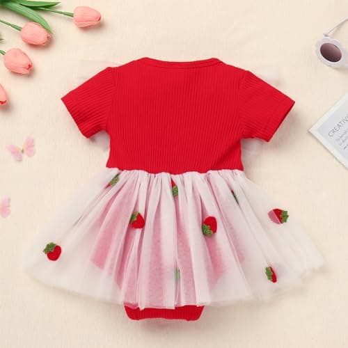 ODASDO Baby Girls 1st Birthday Tutu Romper Dress with Bow Headband