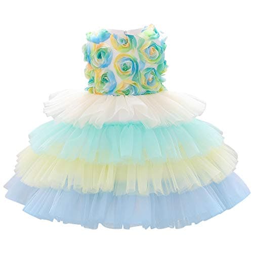 ODASDO Infant Flower Dress for Baby Girl Birthday Party Tutu Tulle