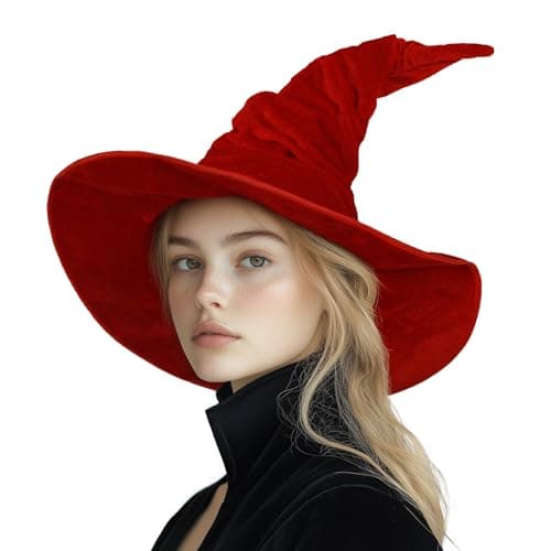 MCJC Witch Hat, Ruched Wide Brim, Halloween Masquerade Party Accessory