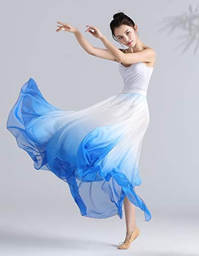 ORIDOOR 35" Fairy Lyrical Gradient Dance Skirt Modern Ballet Costumes