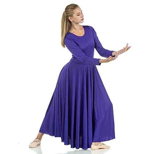 Danzcue Women's Loose Fit Full-Length Long Sleeve Dance Dress