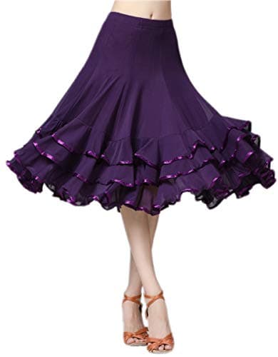 CISMARK Elegant Ballroom and Latin Flamenco Dance Skirt for Women