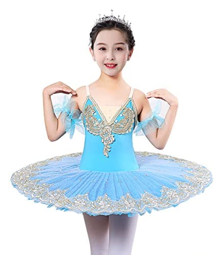 ORIDOOR Girl's Lace Sequin Tutu Skirted Leotard Ballet Costume