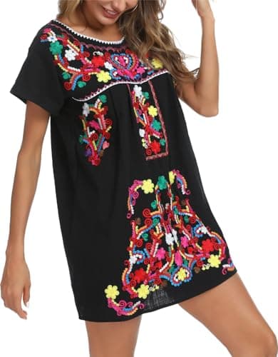 Mexican Embroidered Dress for Women