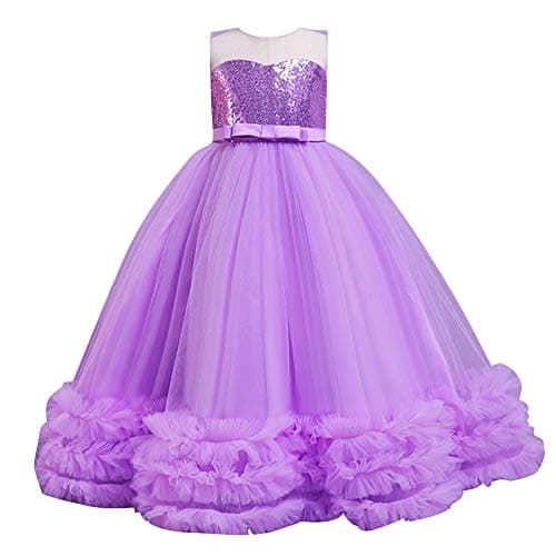 Little Girl Shiny Sequin Tulle Princess Dress