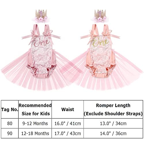 Lace Romper Tutu Dress Set for Baby Girl's First Birthday Cake Smash