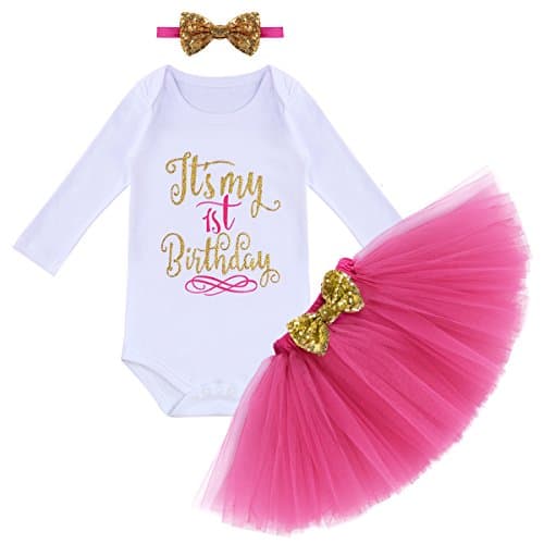 Baby Girl's 1st 2nd Birthday Cake Smash Outfit Set