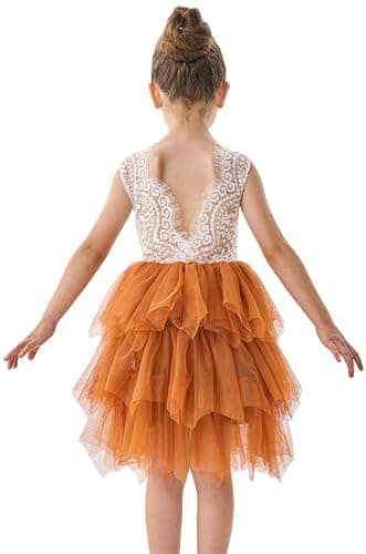 2Bunnies Girl Peony Lace Back Tiered Tutu Party Dress