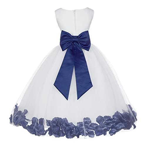 Ekid's Bridal Ivory Tulle Floral Petals Toddler Girl Dress 302T