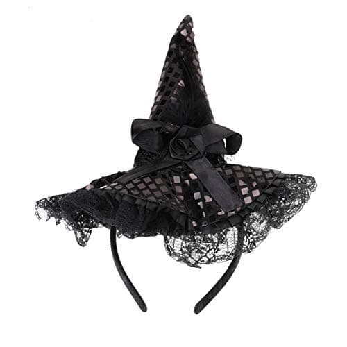 Halloween Witch Hat Headband for Dress Up Party (Black)