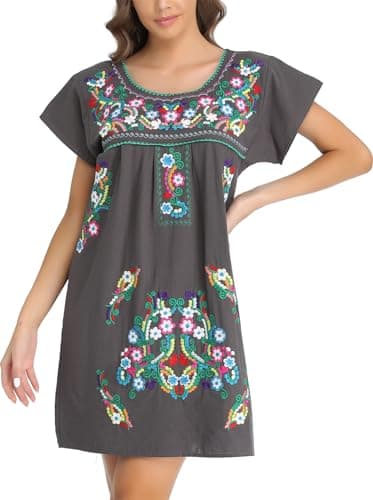 Mexican Embroidered Dress for Women
