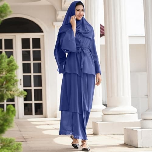 ODASDO Chiffon Abaya Dress for Muslim Women