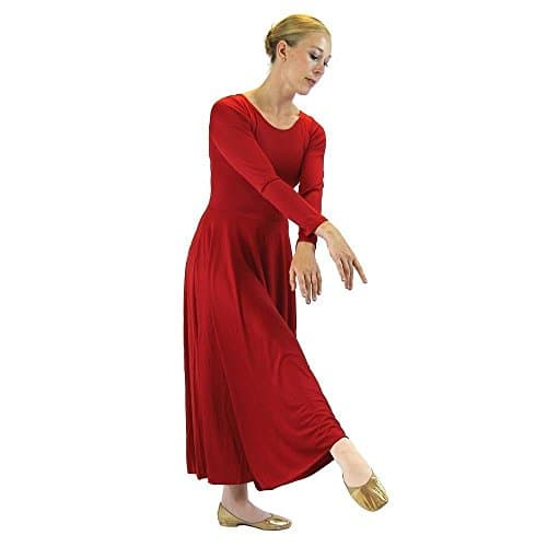 Danzcue Women's Loose Fit Full-Length Long Sleeve Dance Dress