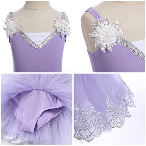 Girls' Sequin-Embroidered Ballet Leotard and Tutu Set