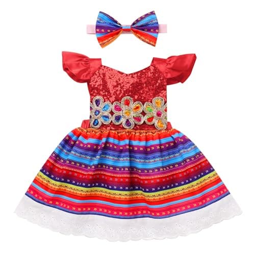 Mexican Dress Set for Baby Girls 3-24 Months Cinco De Mayo Ethnic Wear
