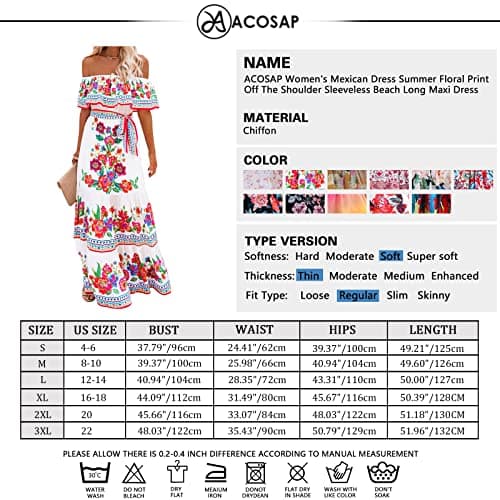 Mexican Floral Print Off Shoulder Maxi Dress for Women
