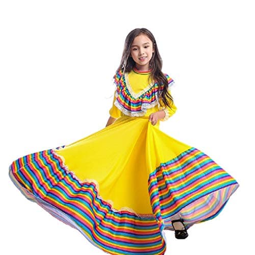 CAFELE Girls' Mexican Traditional Dance Halloween Costume