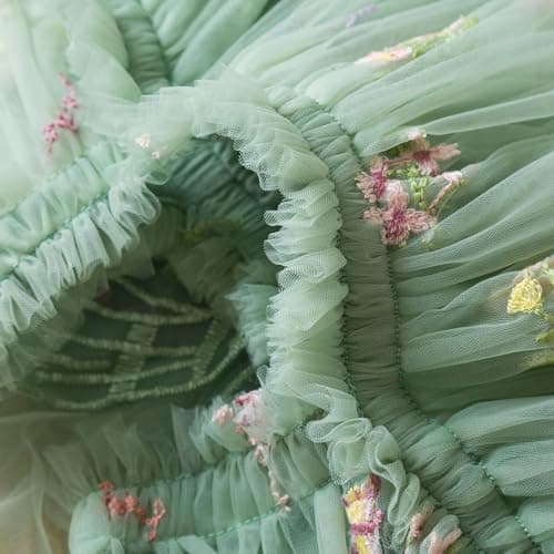 NNJXD Casual Flower Embroidery Tulle Dress for Baby Girls