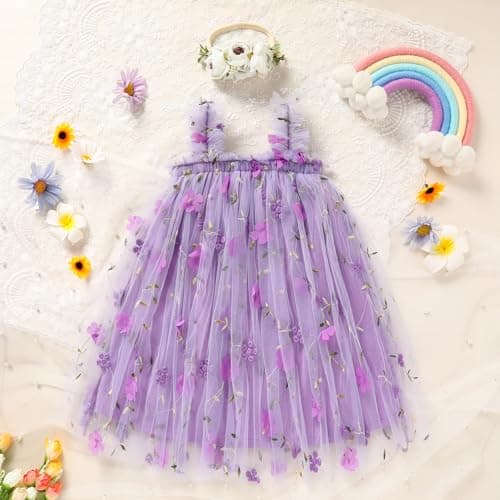GRNSHTS Toddler Girl Floral Tutu Dress with Headband