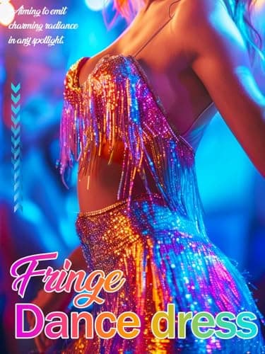 Nicute Women's Sparkly Fringe 1920s Flapper Tango Ballroom Costume