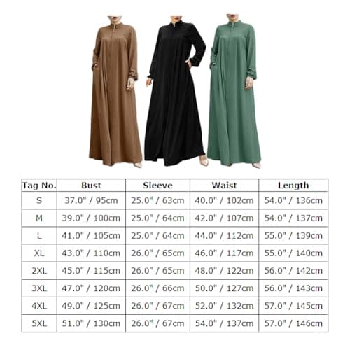 Zippered Abaya Islamic Prayer Clothes for Women