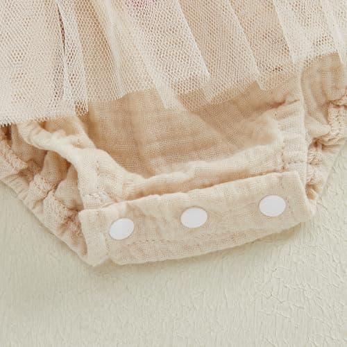 BOEBNOZCV Baby Girl 1st Birthday Ruffled Tulle Romper Long Sleeve Dress