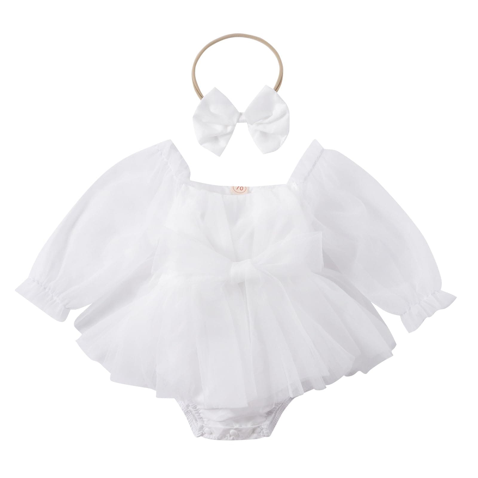 New Born Baby Girl Flower Embroidered Tutu Dress
