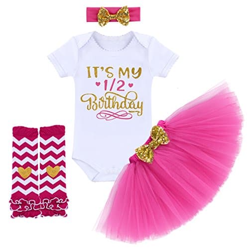 ODASDO Princess Tutu Skirt Cake Smash Set 4pcs Party Clothes