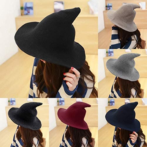Plenmor Foldable Wool Knit Witch Hat