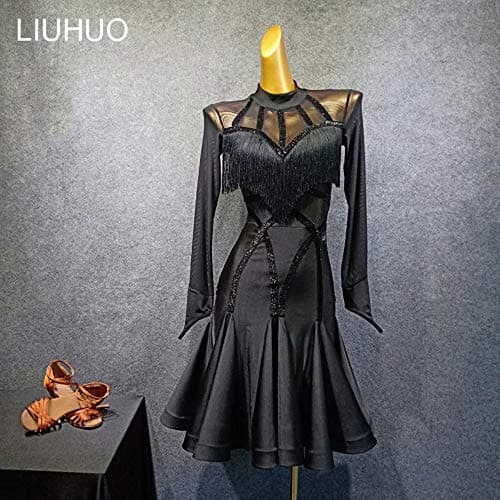 LiuHuo Women's Elegant Latin Dance Dress for Ballroom Practice