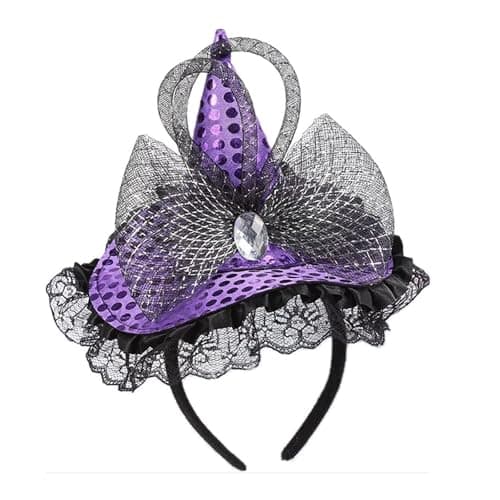 Soochat Women's Witch Hat Headband - Mini Wizard Hat for Dress-Up Parties