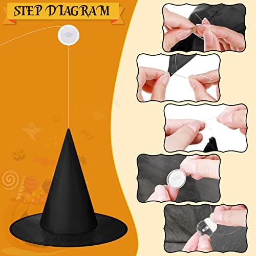 Satinior Witch Hat Halloween Costume with Rope Accessory