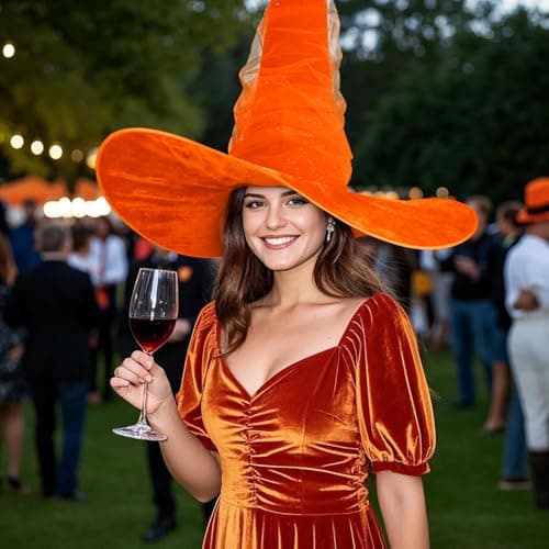 VZQI Black Witch Hat Large Mesh for Women Adults Halloween