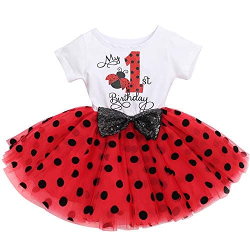IBTOM CASTLE Polka Dots Sequin Tutu Dress for Baby Girls BirthdayCake Smash Photo Shoot