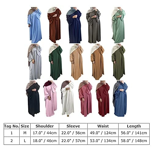 IMEKIS Women Muslim Abaya Maxi Dress