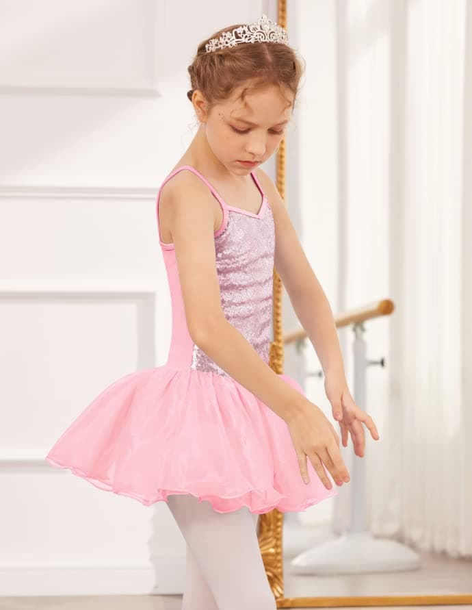 Zaclotre Sparkly Ballet Tutu Dress for Little Girls