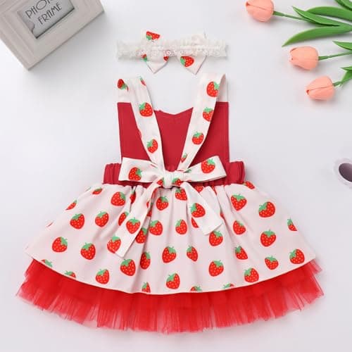 ODASDO Newborn Baby Girls Tutu Dress with Bowknot Headband for First Birthday